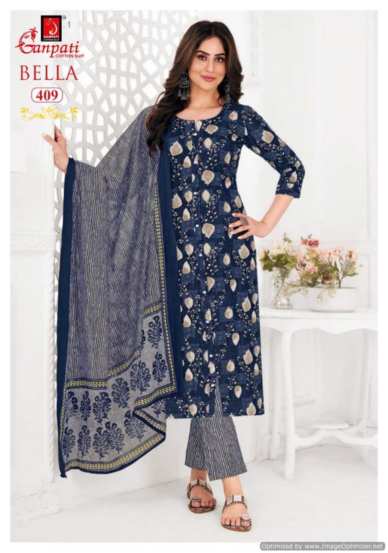 Bella Vol 4 By Ganpati Jaipuri Printed Cotton Kurti With Bottom Dupatta Wholesalers In Delhi
